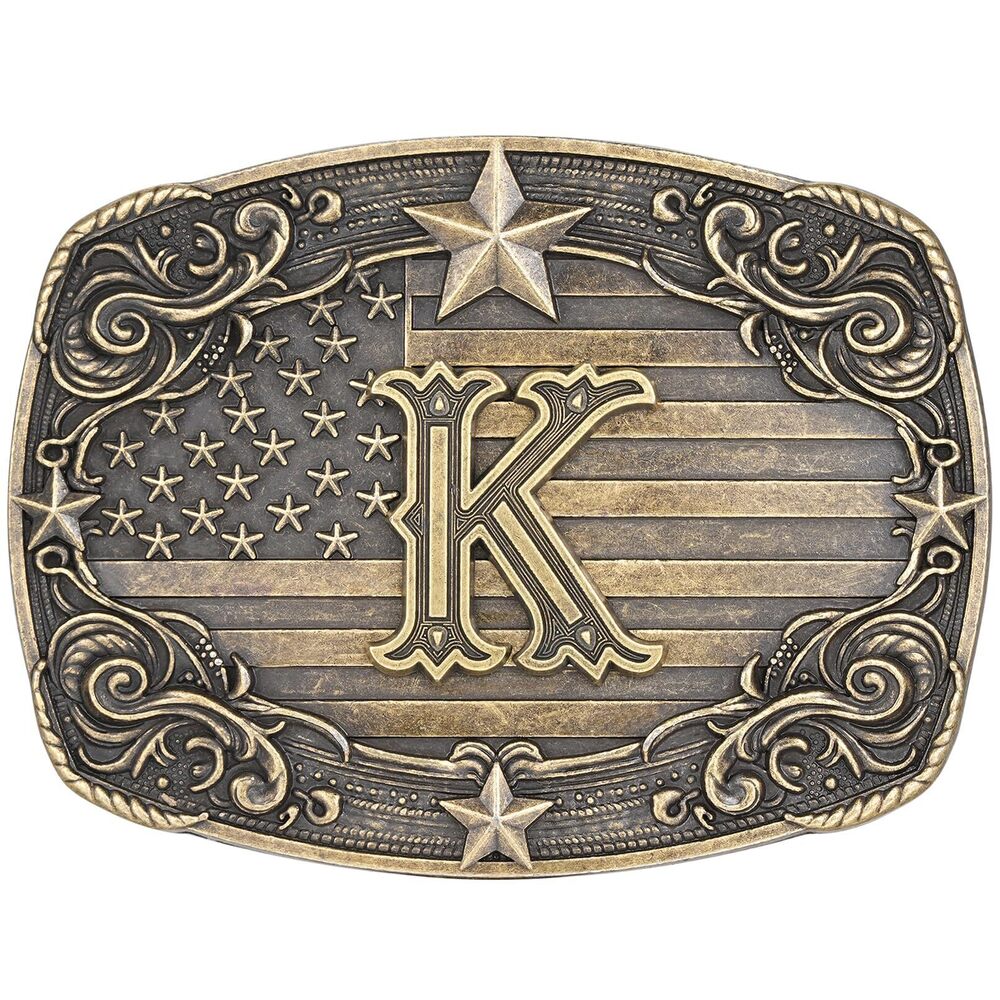 2243 Western Belt Buckle Vintage Initial Letter K Cowboy Belt Buckle Texas